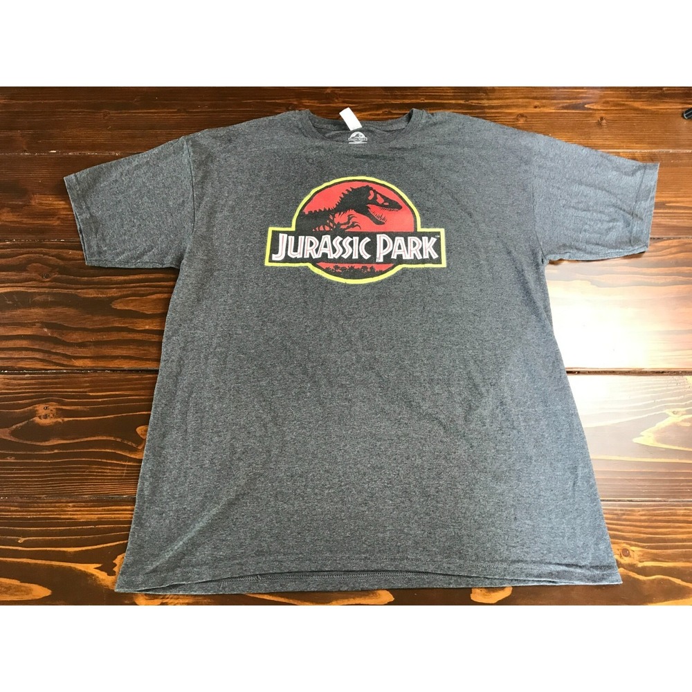 Jurassic World T-Shirt Men's Size XL Gray Heather Jurassic Park Print Round Neck